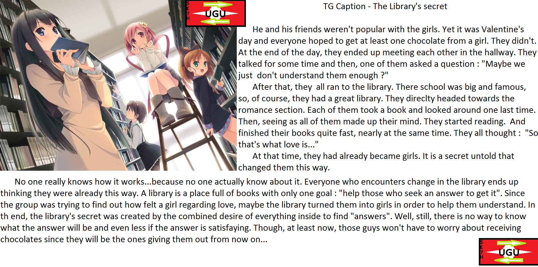 Tg Caption The Library S Secret By Ugu Deviant 2 On