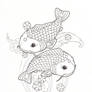 Pisces Koi Tattoo - Line