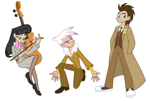 Octavia, Gilda the Griffon, Dr. Whooves (Human)