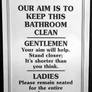 Bathroom signs: Our aim