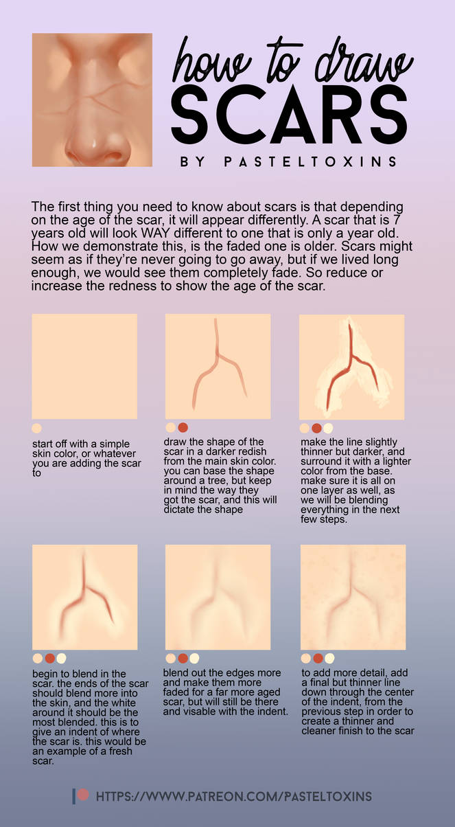 Scar Drawing Tutorial How to draw scars by PastelToxins on DeviantArt