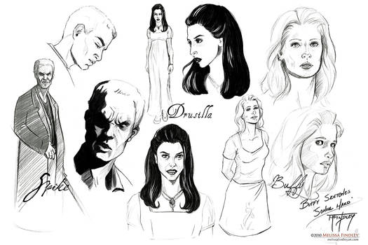 BtVS Sketches: Spike Dru Buffy