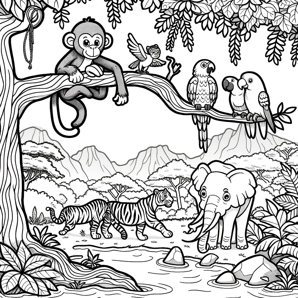 Jungle Animal Coloring by DayDreamColor on DeviantArt