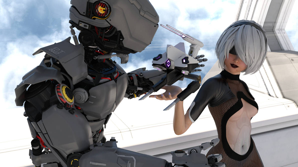 Игра мой антиутопичный робот. NIER Automata роботы. NIER Automata роботы девушка. 2b NIER И робот. Робот 2b из NIER: Automata.