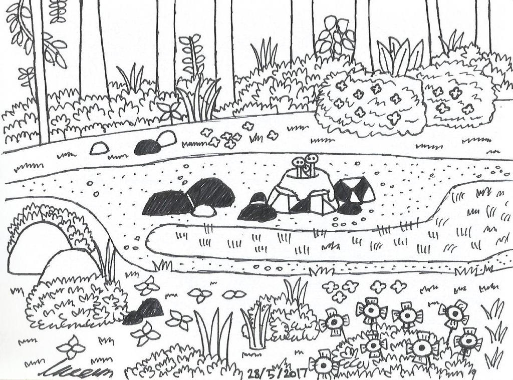 Line Art Landscape by PrincessNurIman1 on DeviantArt