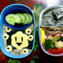 oat nori quailcheese dragon bento