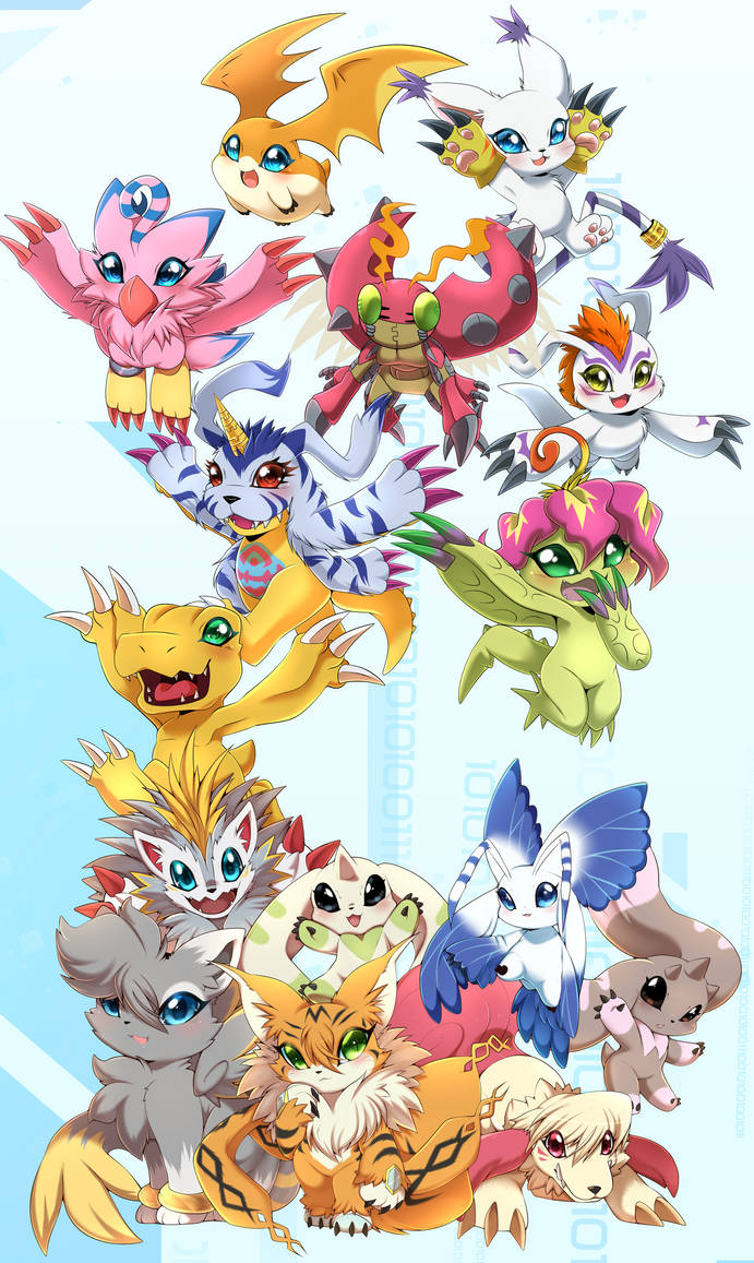 Digimon - Tailmon and Gaomon(Colored) by PawRZ on DeviantArt