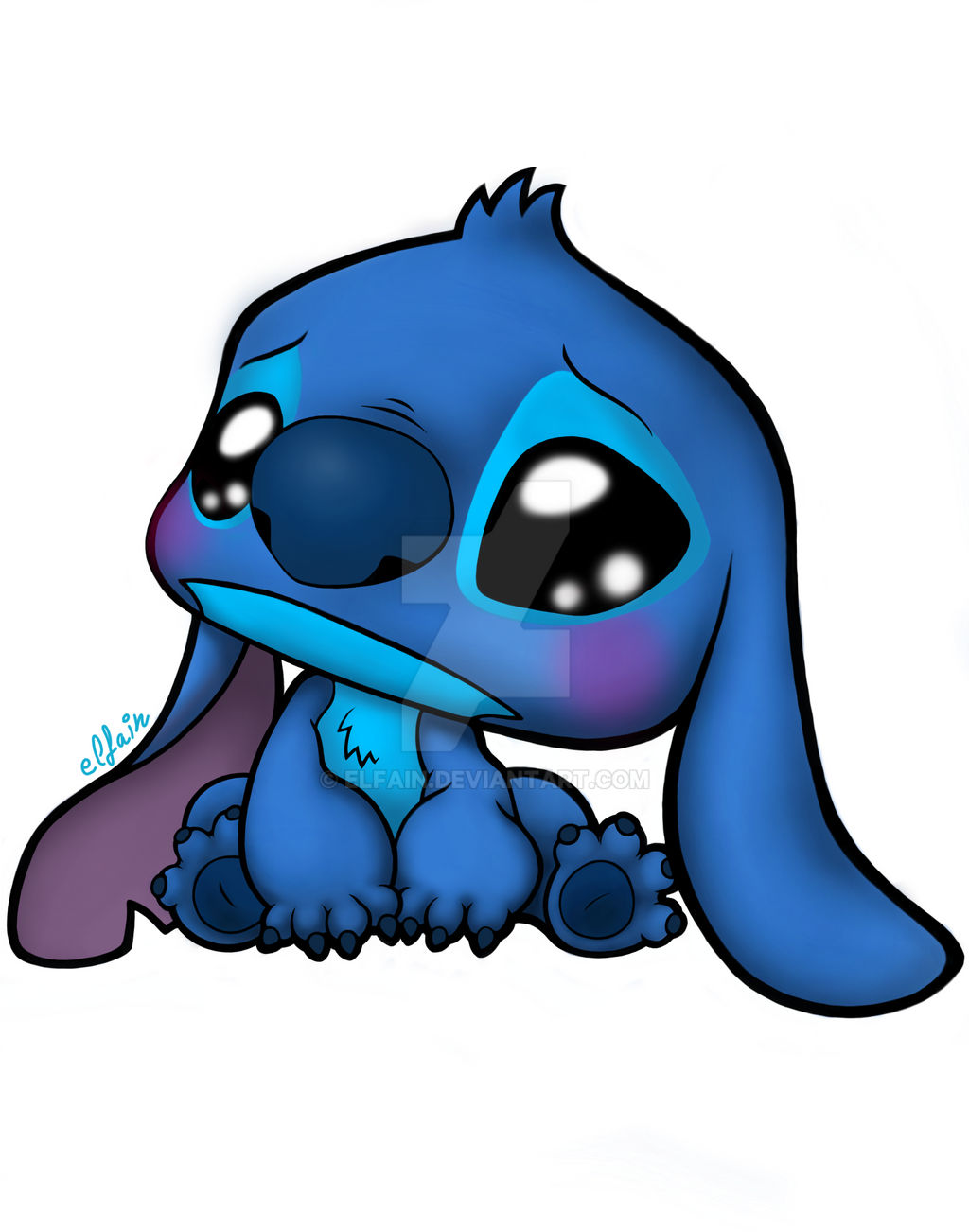 Cute Sad Stitch by Elfain on DeviantArt