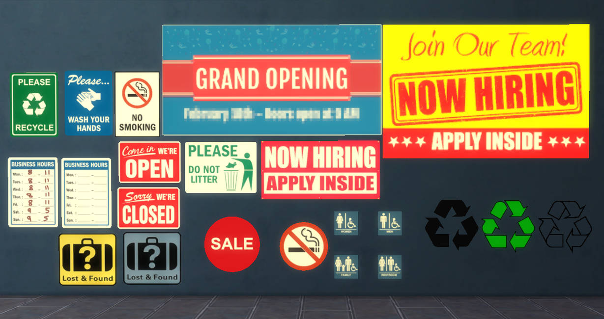 Mysims Signs Sims 4 CC - Restaurant/Store sign decals by Cryptiam on DeviantArt