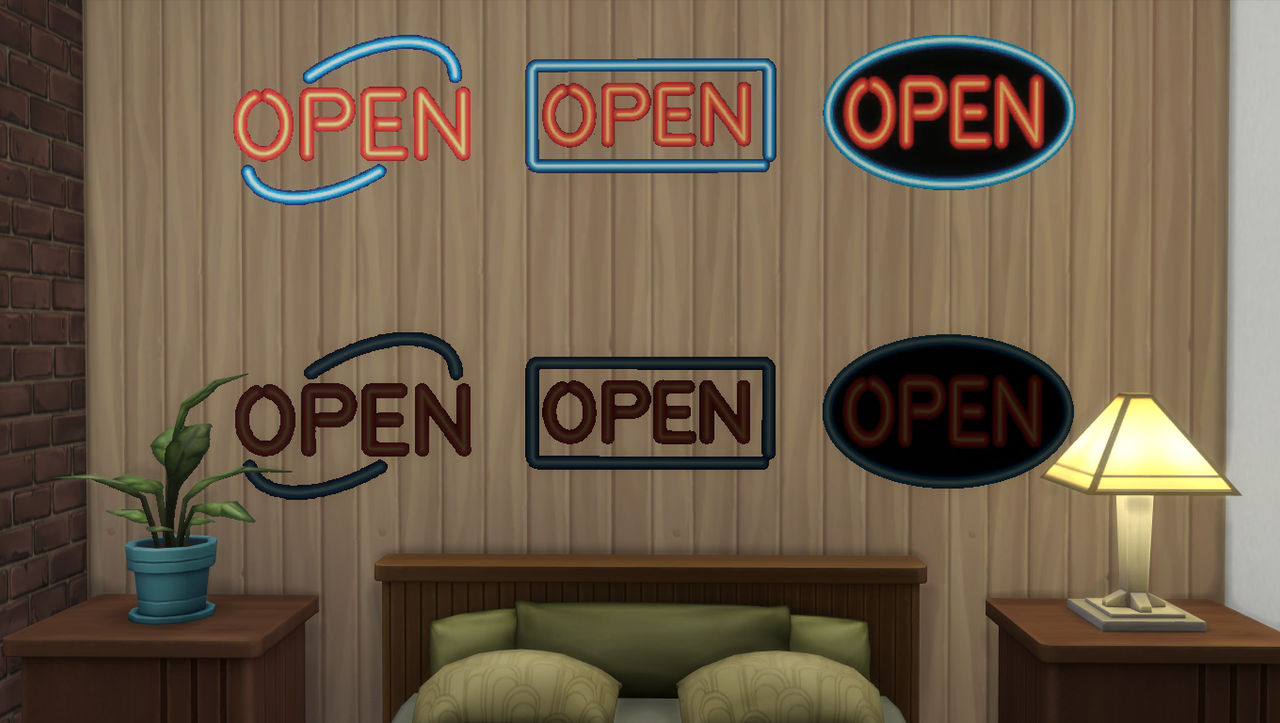Sims 4 CC - Open LED Sign Decals by Cryptiam on DeviantArt