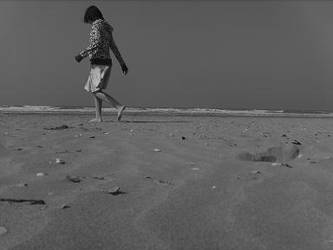 walking on the seaside