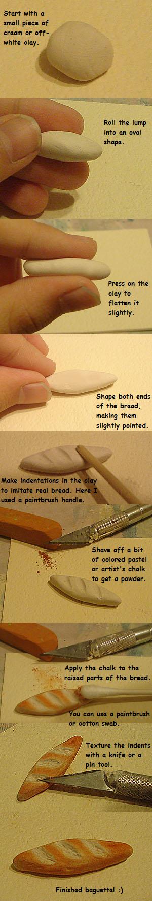 Polymer clay baguette tutorial