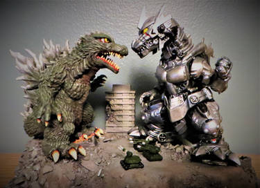 West Kenji Godzilla vs Kiryu SD Diorama