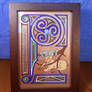 Celtic Monogram Letter P with Ram - framed