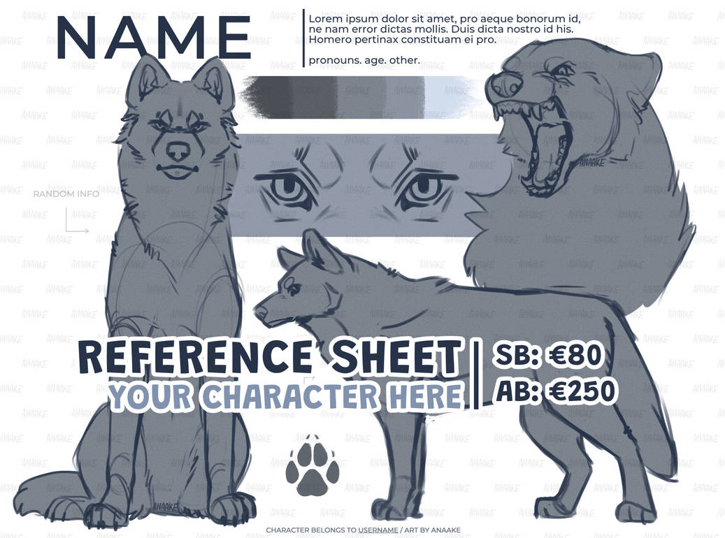 CLOSED Canine Ref. Sheet - Auction YCH by anaake-shop on DeviantArt