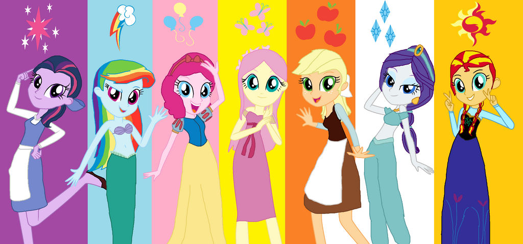 Humane 7 Deviantart Humane 7 As Disney Princesses w/ Background by Diana173076 on DeviantArt