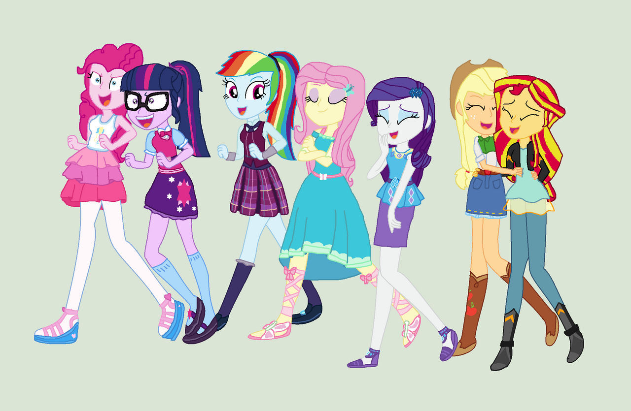 Humane 6 And Sunset Shimmer by Diana173076 on DeviantArt