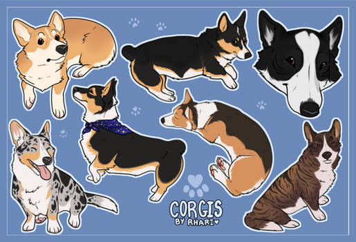 Corgi-StickerSheet