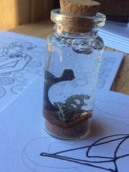 Post Apocalyptic landscape in a bottle (Steampunk)