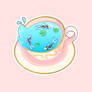 Koi teacup sticker