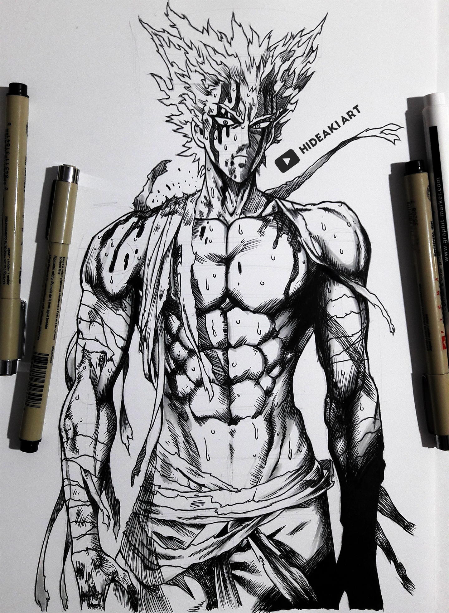 Garou from onepunchman in demon slayer style