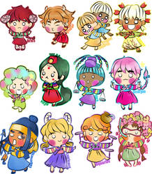 Western zodiac chibi x Hanbok