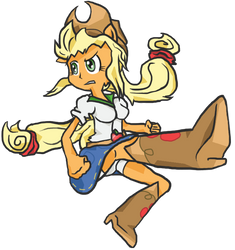 Midair Kick Applejack by ReyJJJ