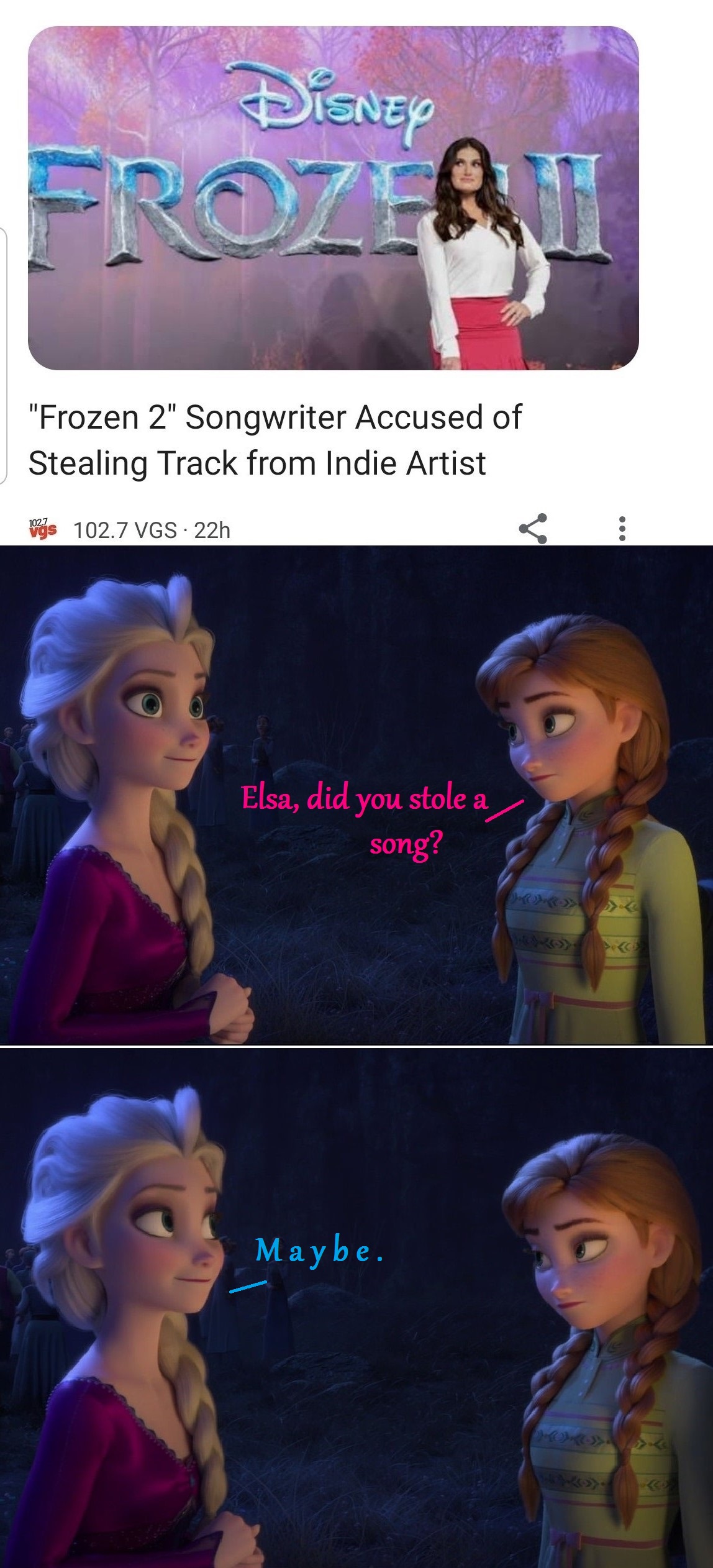 Frozen 2 stolen song controversy by JurassicJinx on DeviantArt
