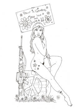 Hippie Girl Pinup