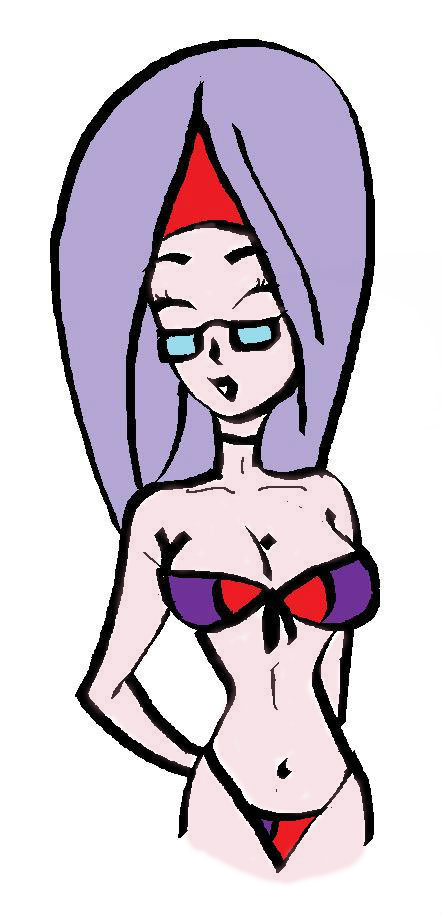 Bikini girl drawing