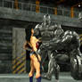 Robot attacks Wonder Woman: Panel 1