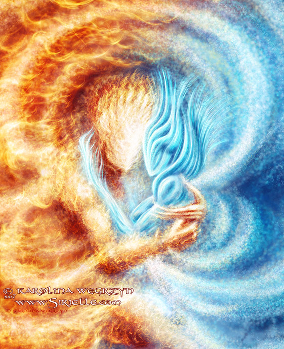 Fire and Ice close up by Sirielle
