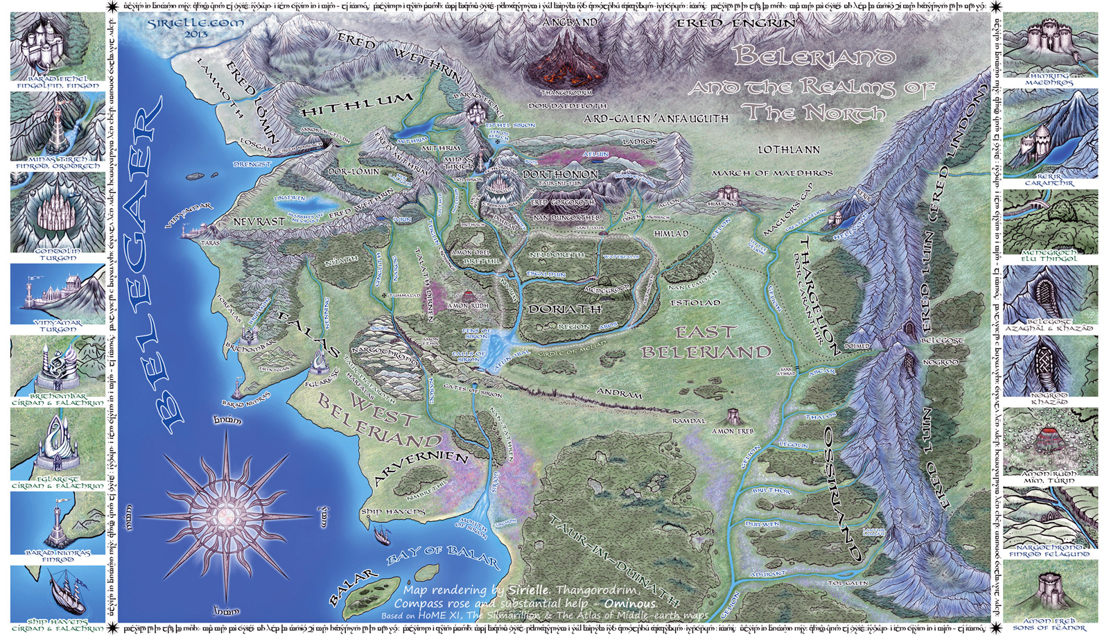 Beleriand and Lands to the North  Silmarillion map, Middle earth map,  Tolkien art