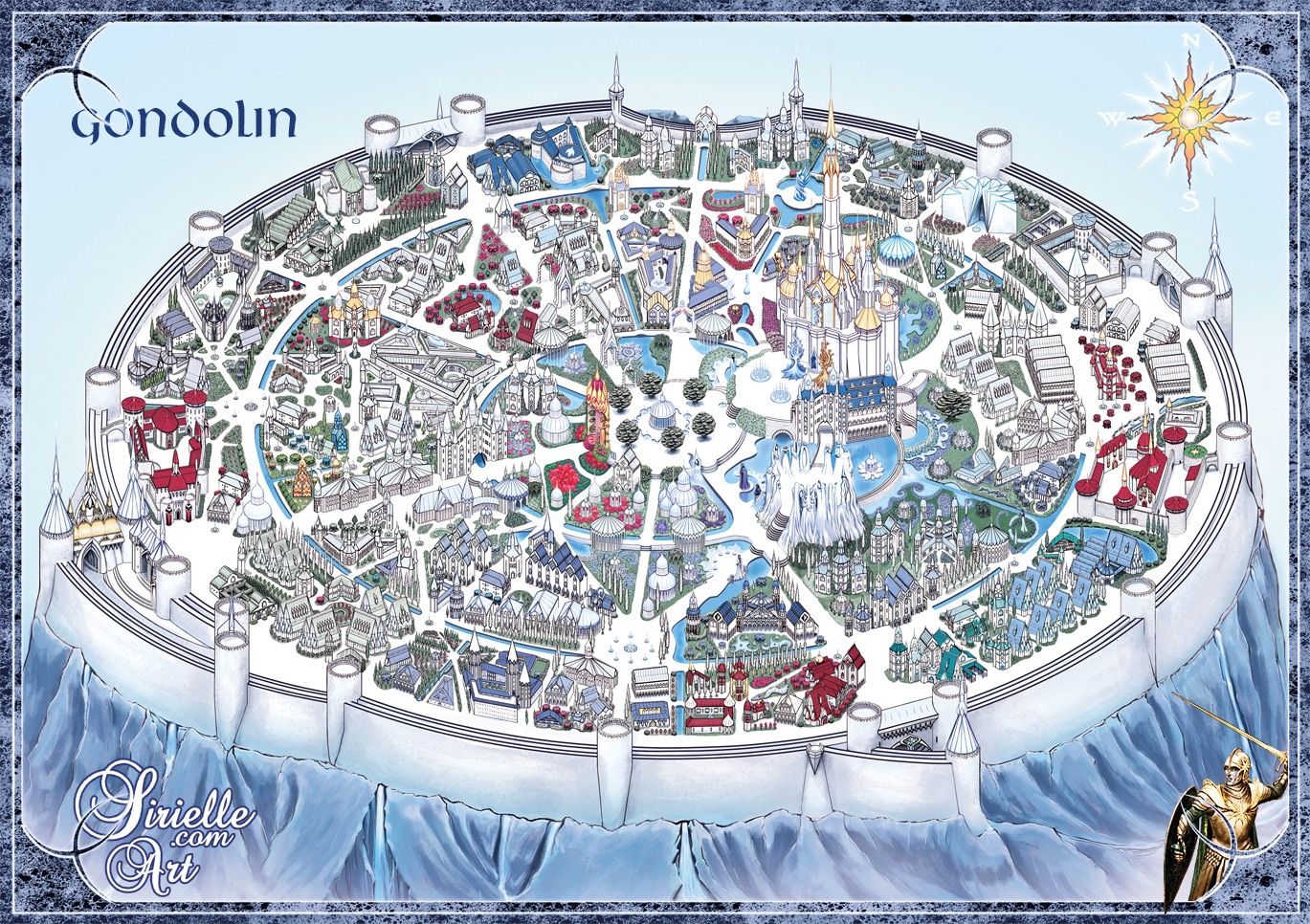 Gondolin City Map (more details in description) by Sirielle on DeviantArt