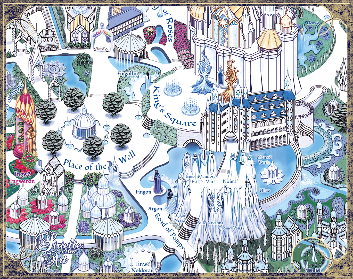 Gondolin City Map - the center with statue labels by Sirielle on DeviantArt