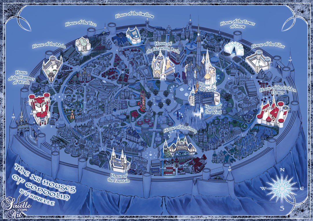 Gondolin City Map: XII Houses  Read description by Sirielle on DeviantArt
