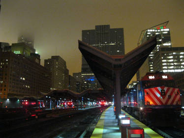 Train Shed at Night