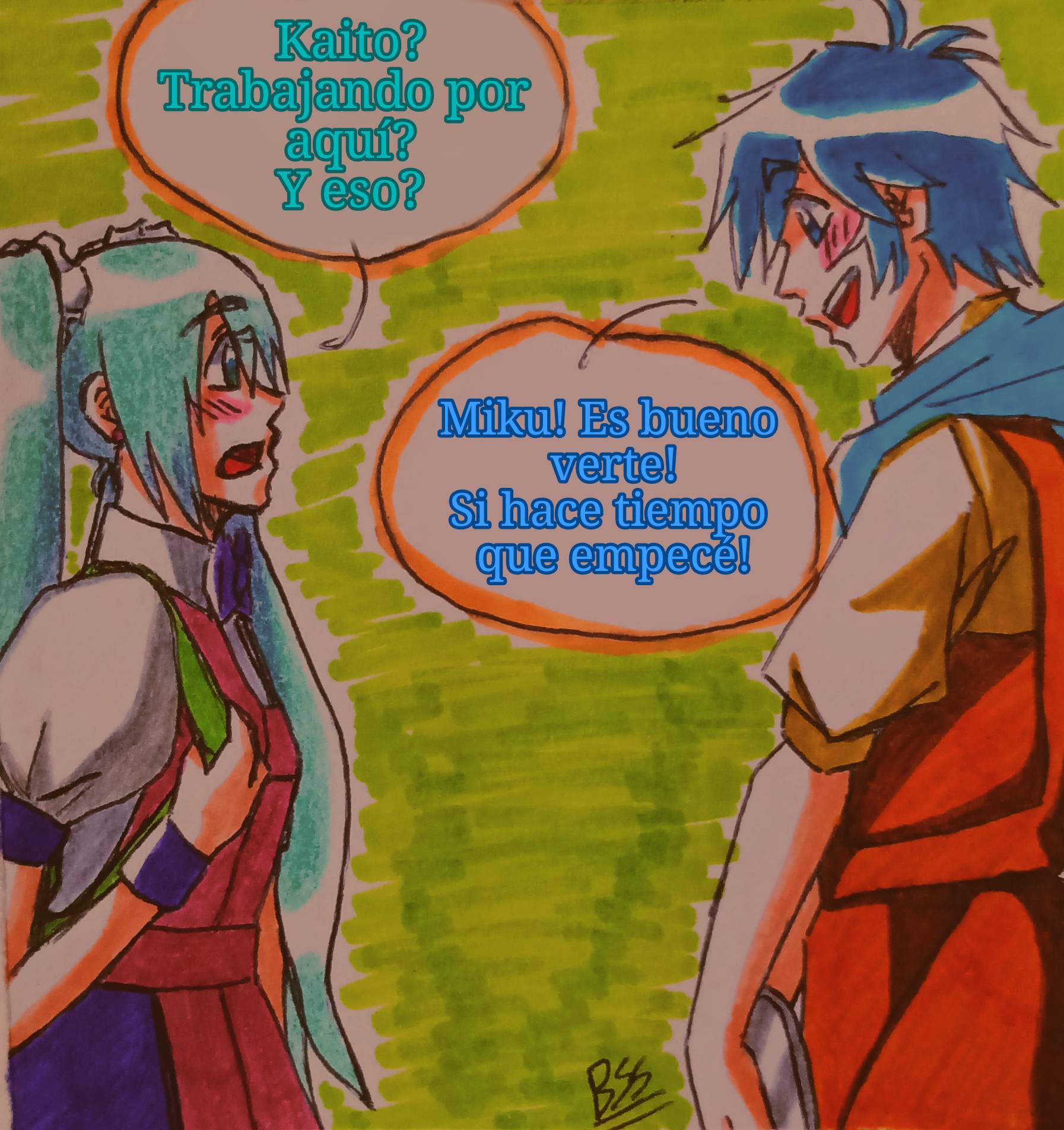 Miku se topa con Kaito de otra artista! by Blossdibujosdraw on DeviantArt Miku se topa con Kaito de otra artista! by Blossdibujosdraw on DeviantArt