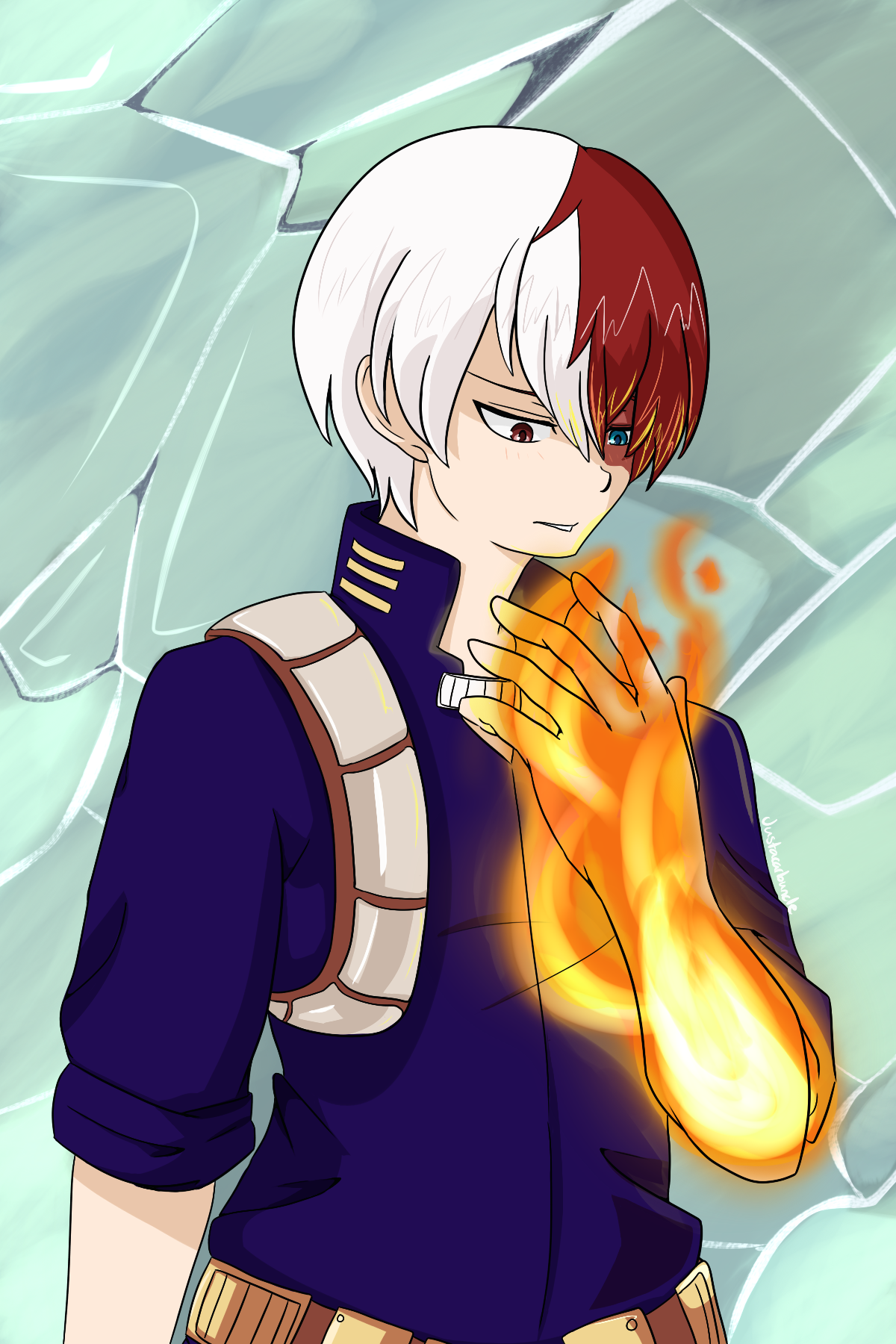 Anime Fire and Ice Todoroki Shoto Bomber Jacket