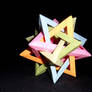 Origami: Five Intersecting Tetraherda