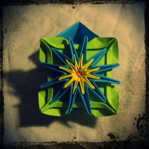 Origami box: Blue water lily