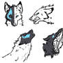 Completed wolf sketches