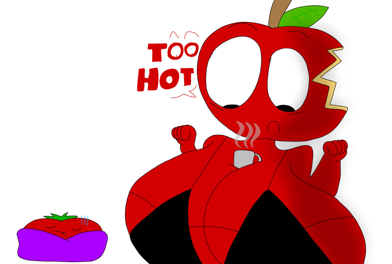 Hot coffee between apples booba