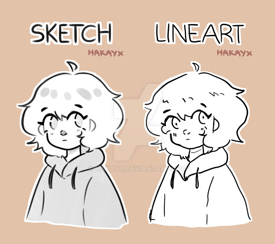 Sketch Vs Line art by Hakayx on DeviantArt