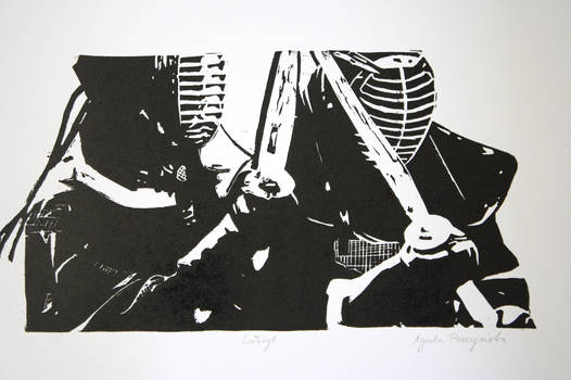 Kendo linocut