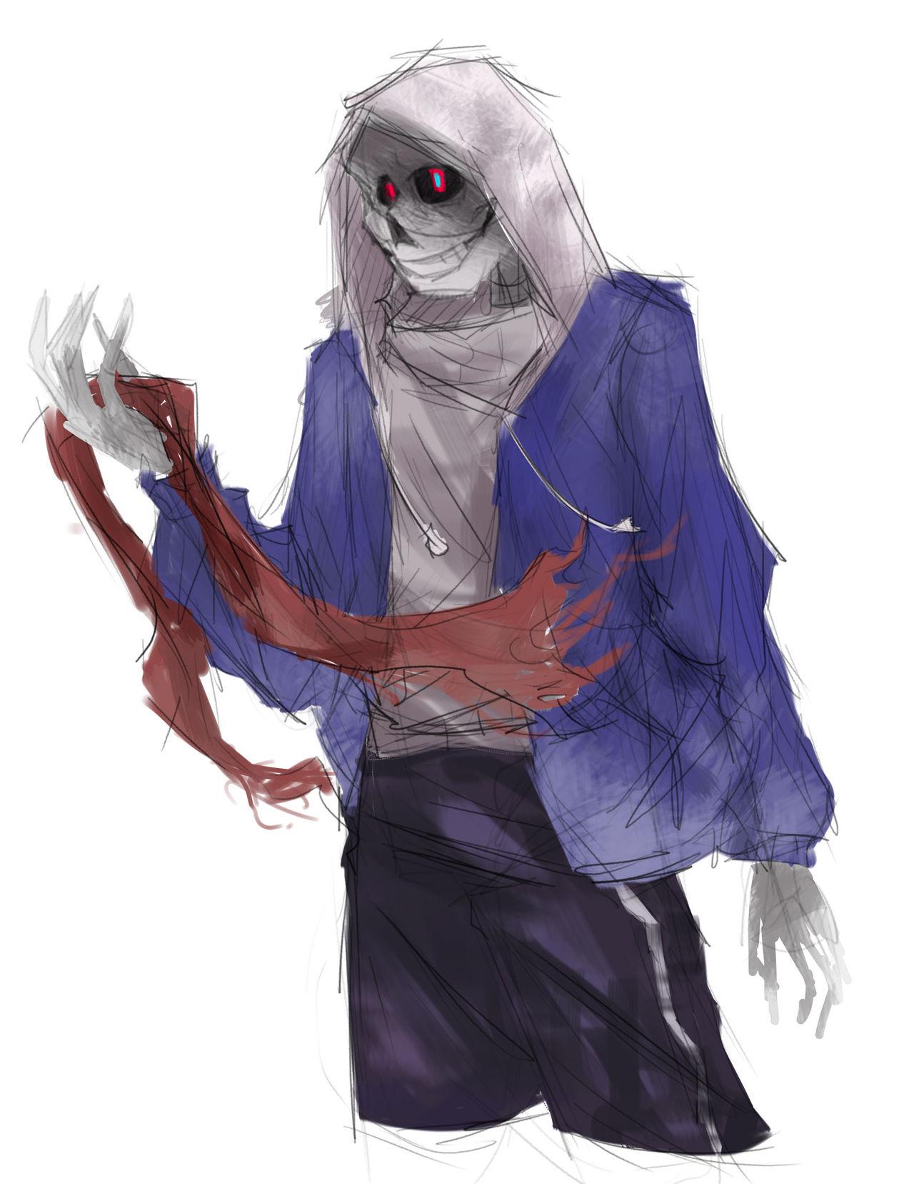 sketch with dust!sans by wildrow on DeviantArt