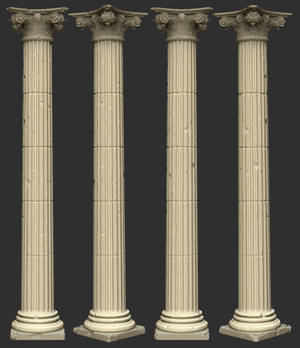 greek pillar highPoly