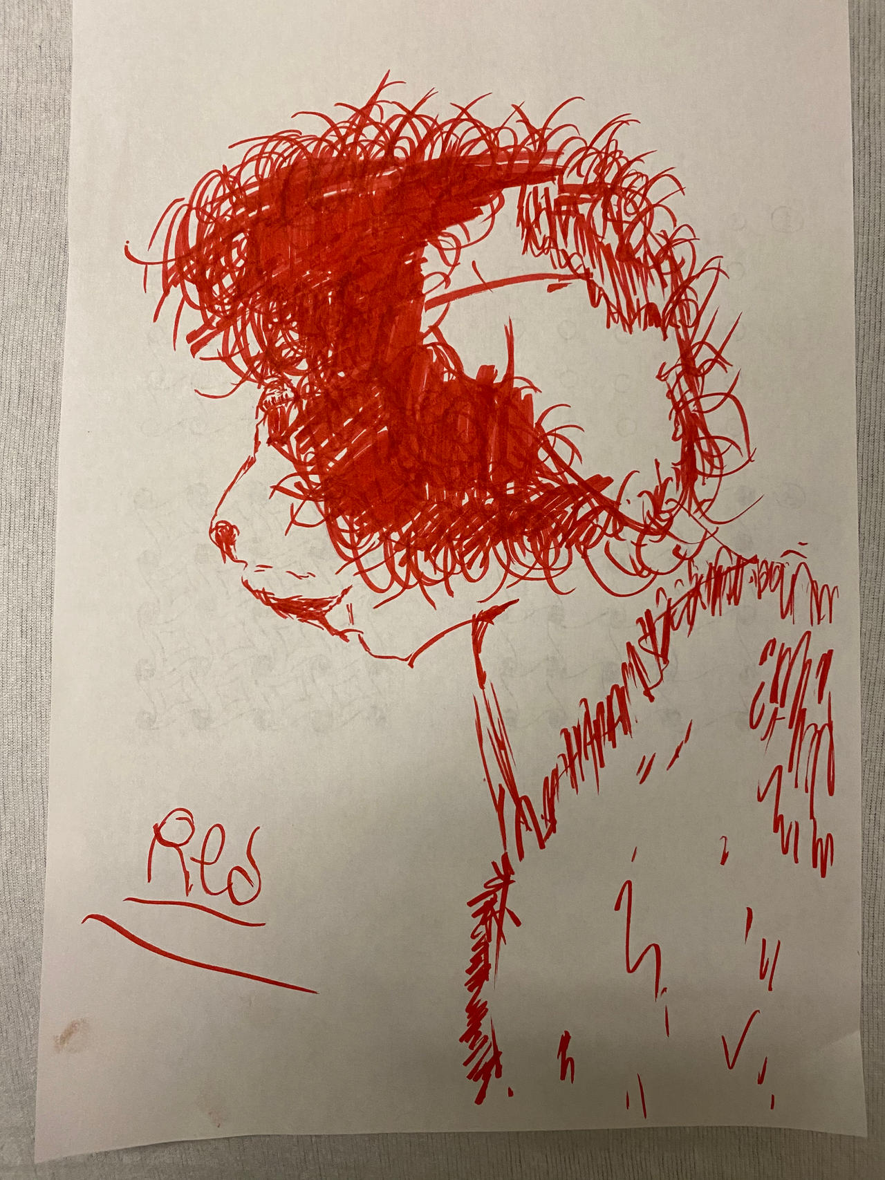 Redmageddon profile sketch ink by QuasarTheStar on DeviantArt