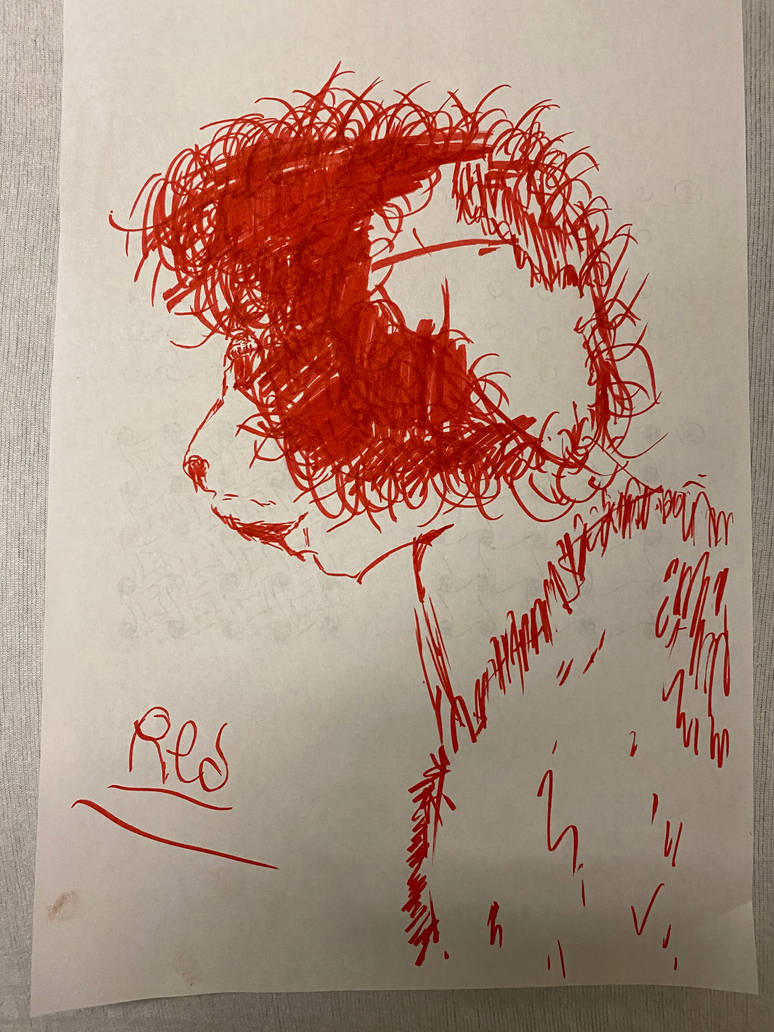 Redmageddon profile sketch ink by QuasarTheStar on DeviantArt