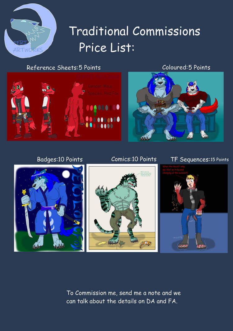 Traditional Commissions Guide by Perithefox10 on DeviantArt